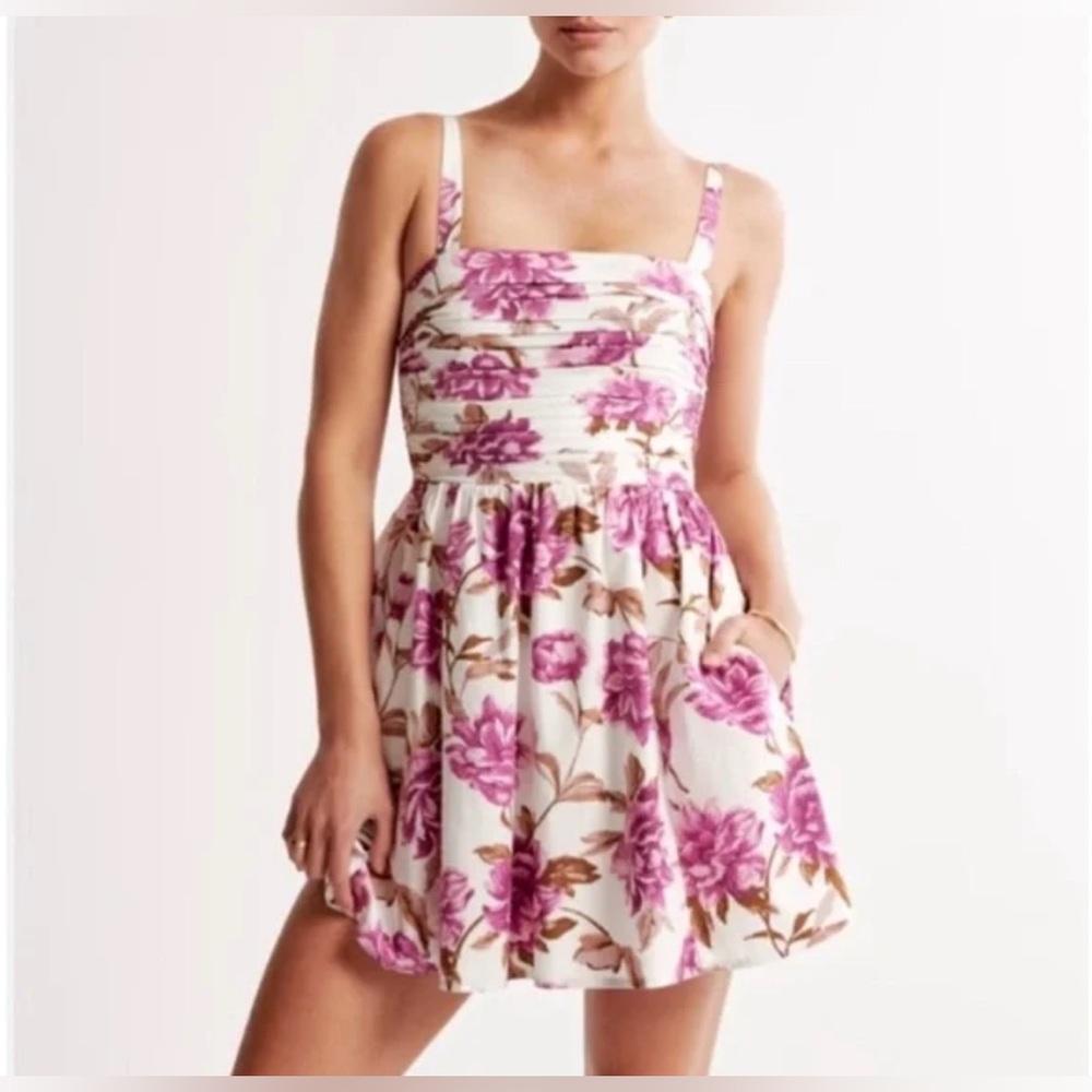 Abercrombie & Fitch Emerson Poplin Wide Strap Mini Dress
